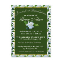 Baño de novia con gardenia blanca y follaje verde