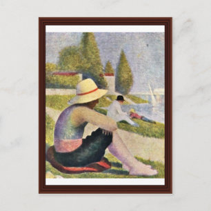 Postal Baño En Asnieres Detalle Por Seurat Georges