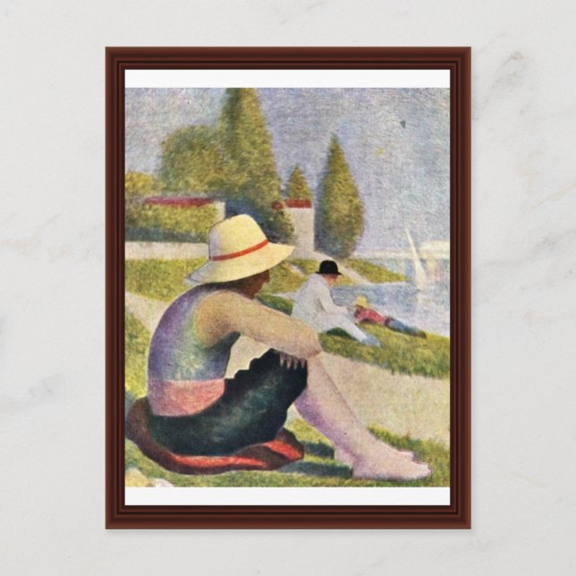 Postal Baño En Asnieres Detalle Por Seurat Georges (Anverso)