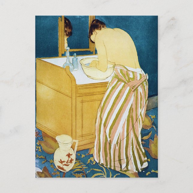 Postal Baño femenino, Mary Cassatt (Anverso)