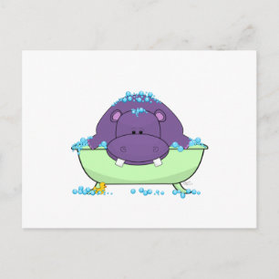 Postal Baño Morado Hippo