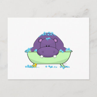 Postal Baño Morado Hippo
