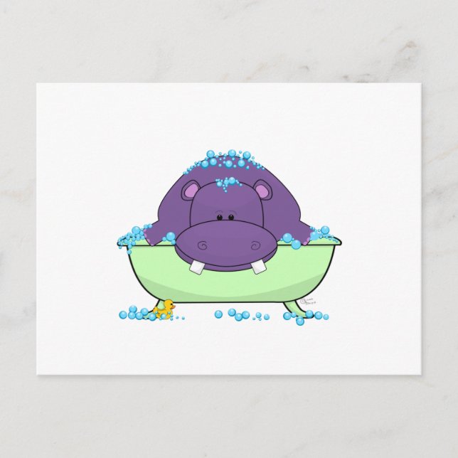 Postal Baño Morado Hippo (Anverso)