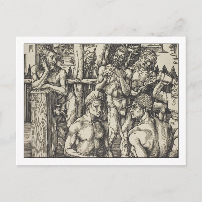 Postal Baño para hombres por Albrecht Durer (Anverso)
