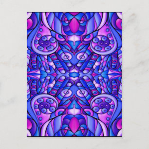 Postal Bañones Psicodélicos Azules Y Púrpura