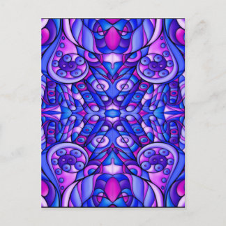 Postal Bañones Psicodélicos Azules Y Púrpura