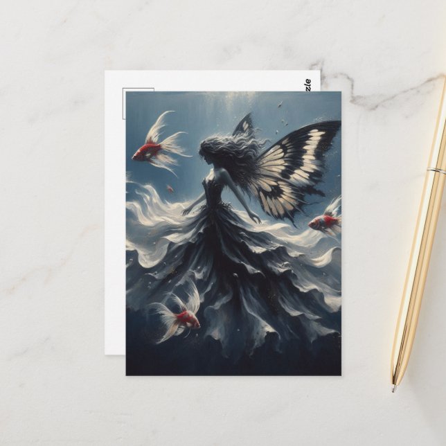 Postal Baños de hadas con peces (Anverso/Reverso In Situ)