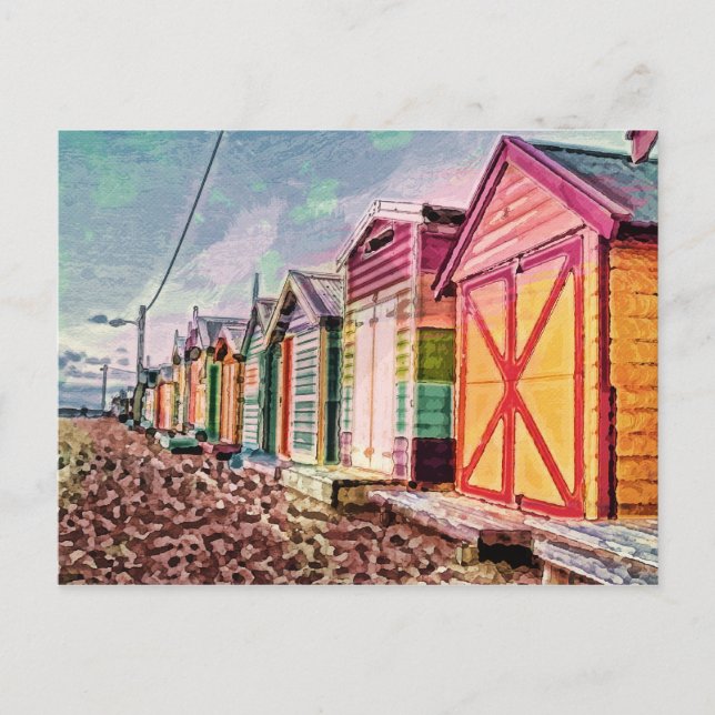Postal Baños de mar pintados (Anverso)