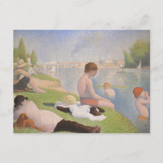 Postal Baños en Asnieres por Georges Seurat