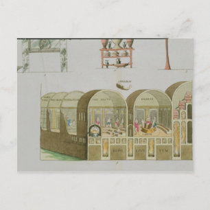 Postal Baños Romanos, lámina de 'La Historia de la Nación