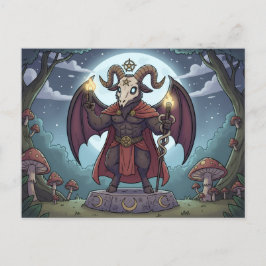Postal Baphomet de dibujos animados