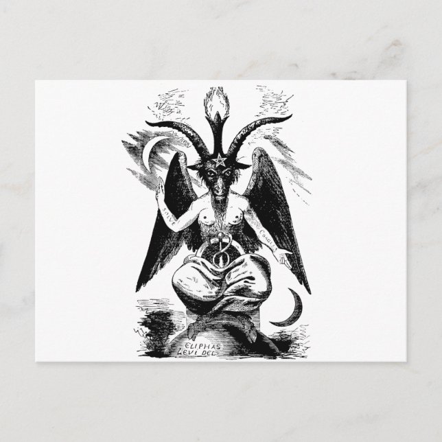 Postal Baphomet (negro) (Anverso)