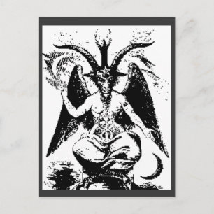 Postal Baphomet negro vintage