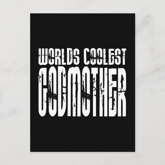 Postal Baptism Birday Party Worlest Coolest Godfather (Anverso)