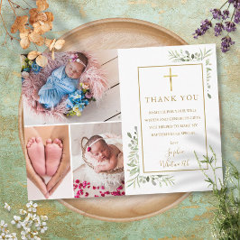 Postal Baptismo Christening Green 3 Photo You