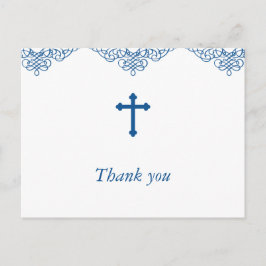 Postal Baptismo y cristiandad de los niños azules gracias