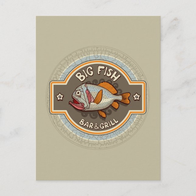 Postal Bar Big Fish Y Poster Grill (Anverso)