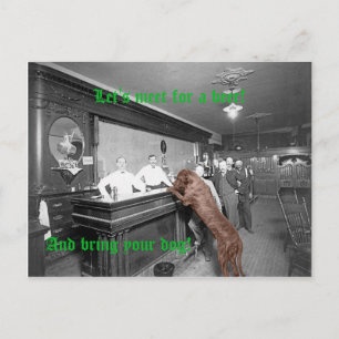 Postal Bar de la taberna Saloon Friendly Dog 1900 Fotogra