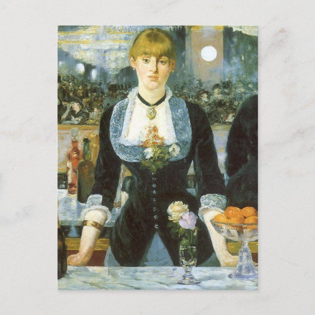 Postal Bar en el Folies Bergere por Edouard Manet (Anverso)