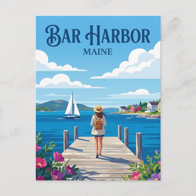 Postal Bar Harbor EE. UU. (Anverso)