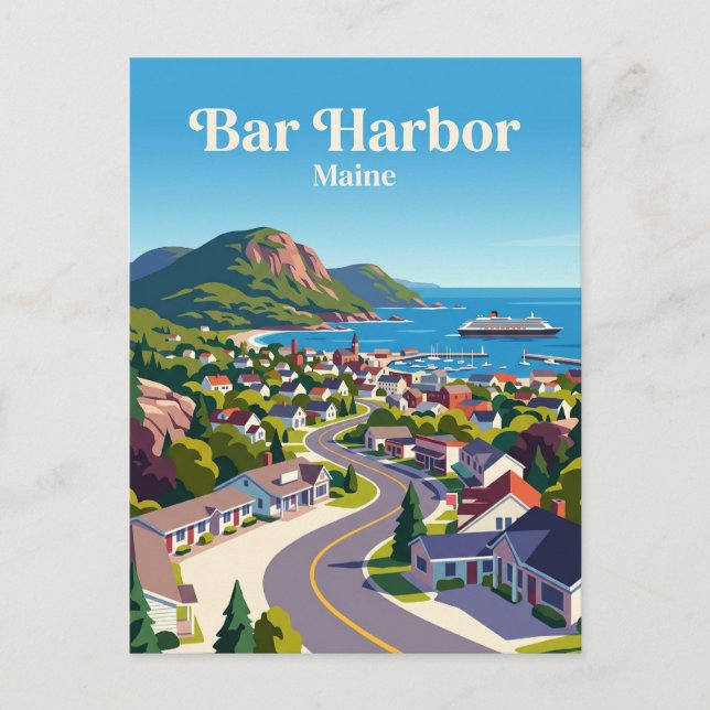 Postal Bar Harbor EE. UU. (Anverso)