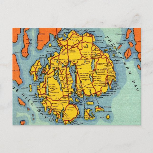 Postal Bar Harbor - Parque Acadia (Anverso)