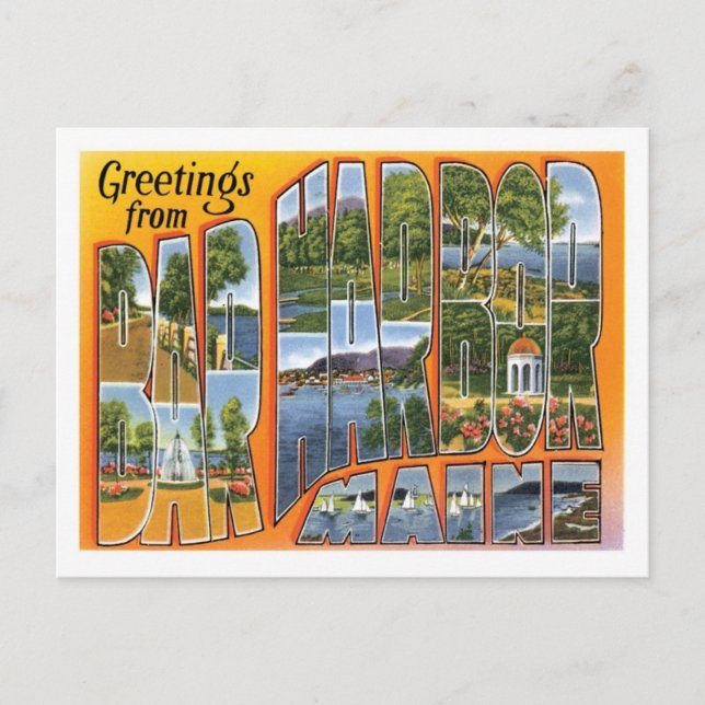Postal Bar Harbour Maine Viaja Estados Unidos (Anverso)