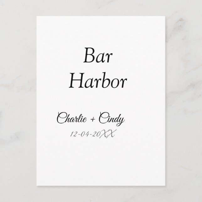 Postal Bar Harbour soltería boda de novias (Anverso)