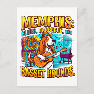 Postal Bar Memphis Blues y Basset Hounds