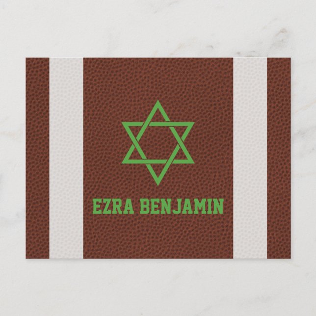 Postal Bar Mitzvah de Fútbol Americano Agradecimiento (Anverso)