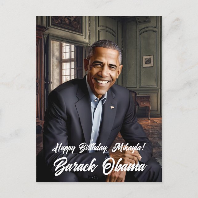 Postal Barack Obama 44º cumpleaños del presidente (Anverso)