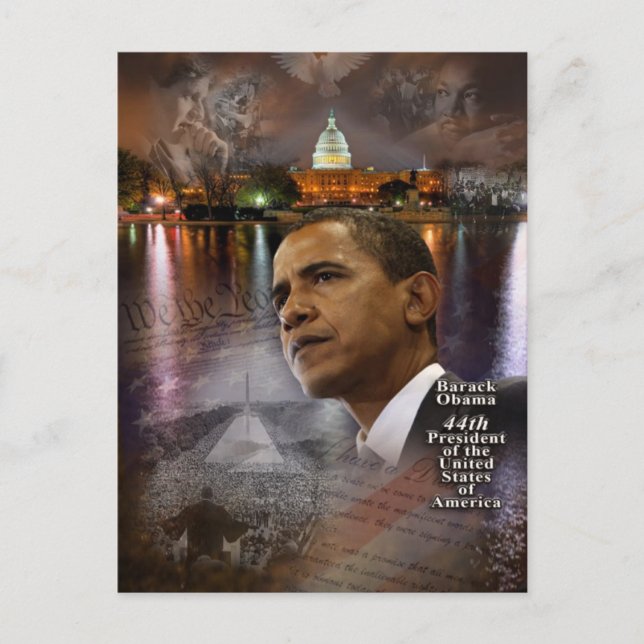 Postal Barack Obama 44° presidente de Estados Unidos (Anverso)