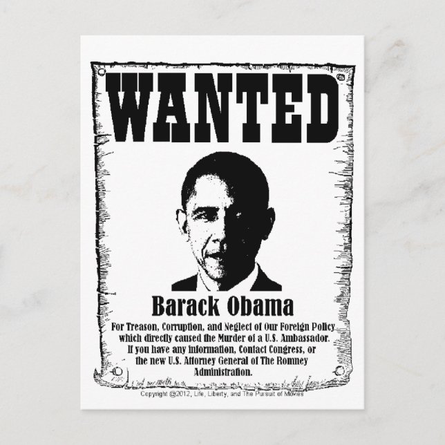 Postal Barack Obama quería Poster (Anverso)