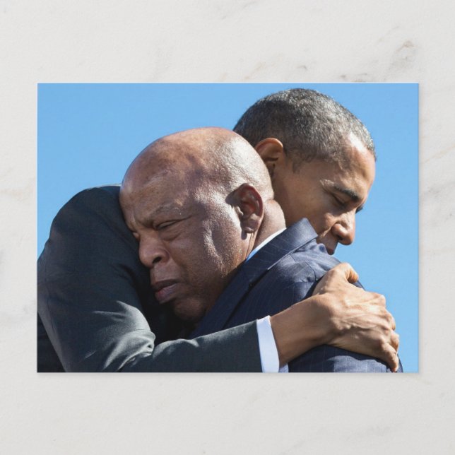 Postal Barack Obama y John Lewis Hugging (Anverso)