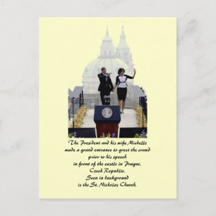 Postal Barack y Michelle en Praga
