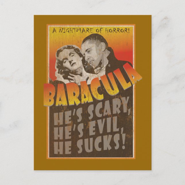 Postal Baracula - Poster de cine Barack Obama (Anverso)
