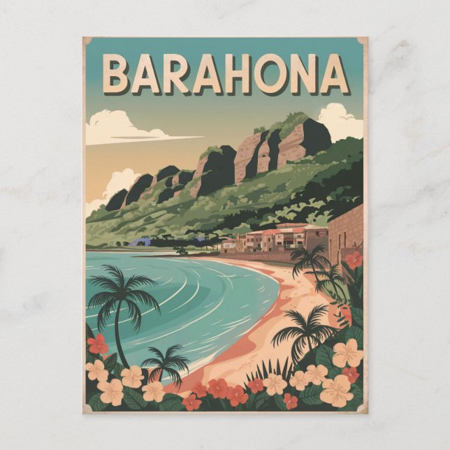 Postal Barahona República Dominicana Vintage (Anverso)