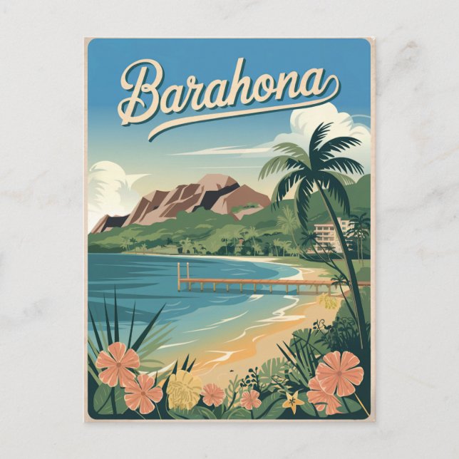 Postal Barahona República Dominicana Vintage (Anverso)