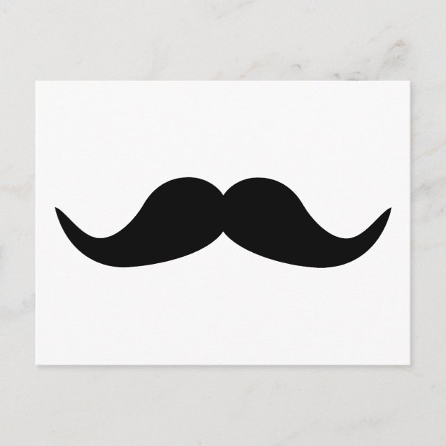 Postal Barba divertida de Mustache (Anverso)