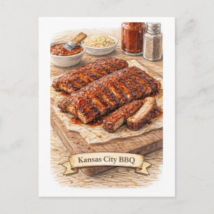 Postal Barbacoa de Kansas City (Serie de Comida Americana