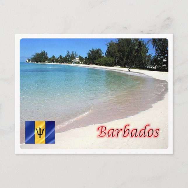 Postal Barbados - La playa (Anverso)