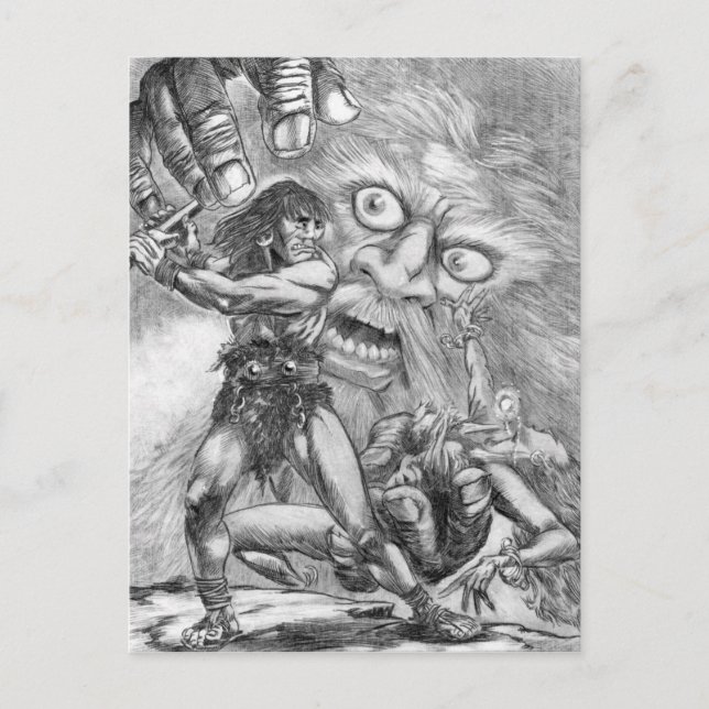 Postal Barbarie vs. Mago; ¡¡La espada prevalecerá!! (Anverso)