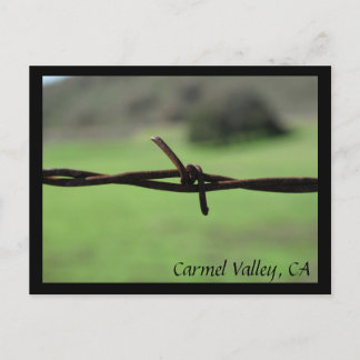 Postal Barbed Wire Fence Carmel Valley, CA Postcard