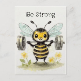 Postal Barbell Caprichoso de Acuarela Abeja Fitness Motiv