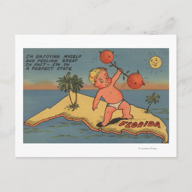 Postal Barbell de elevación del niño de naranjas (Anverso)