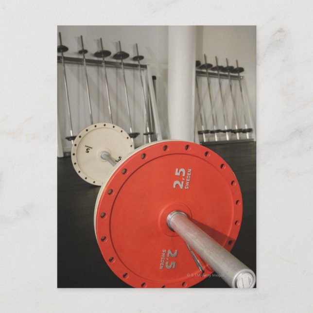 Postal Barbell en el gimnasio (Anverso)