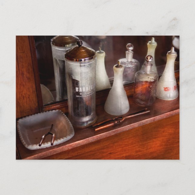 Postal Barber - En el mostrador (Anverso)