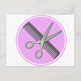 Postal Barber Scissor y Comb