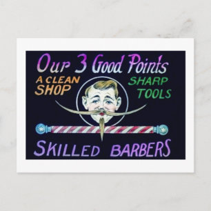 Postal Barber Shop Barbers publicita su negocio