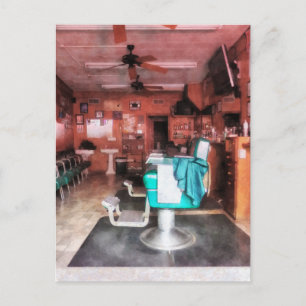 Postal Barbería Con Sillas De Barber Verdes